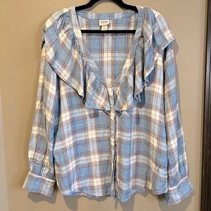 Plaid Ruffle Mossimo Top